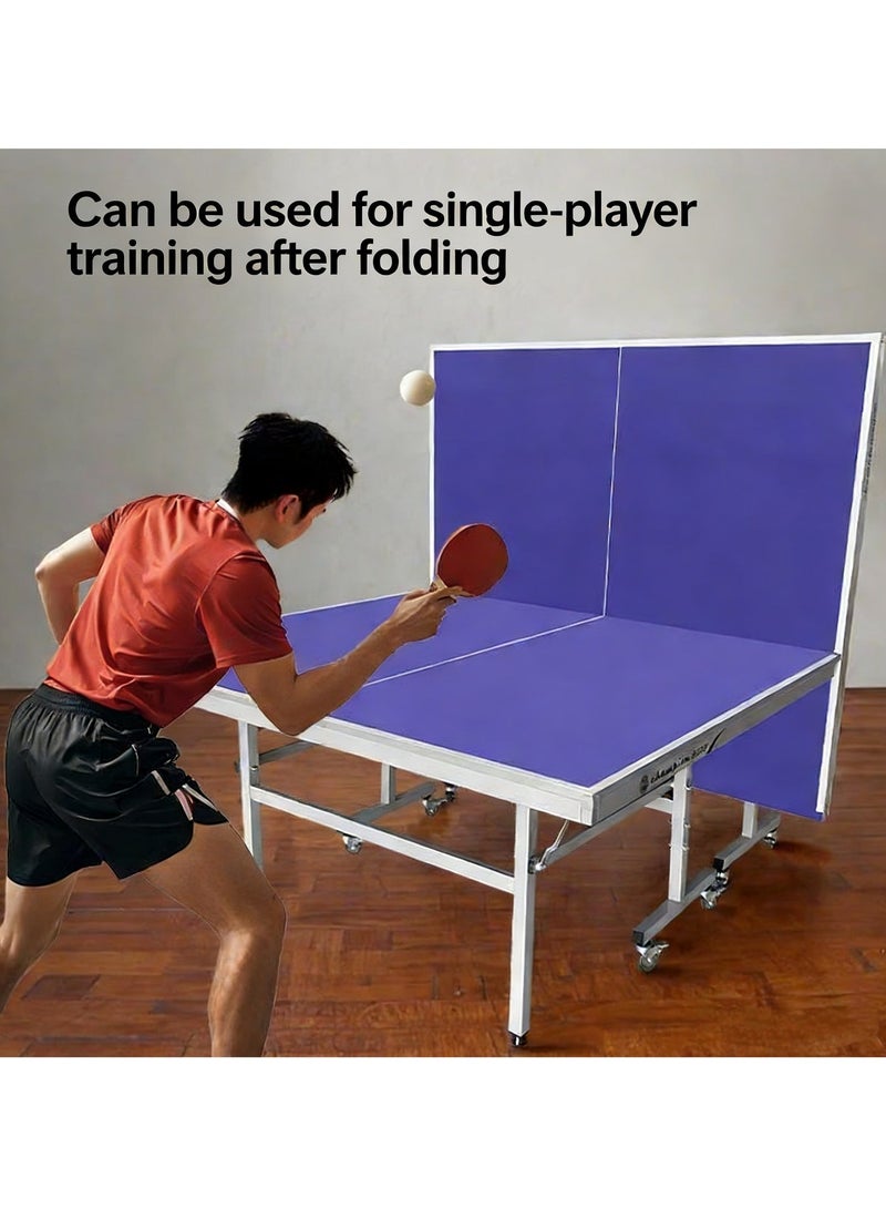Double Fish GJ2001 18mm High Density Foldable Table Tennis Table with Wheels, Professional Competition & Home Training, Includes Net & Accessories - Image 3